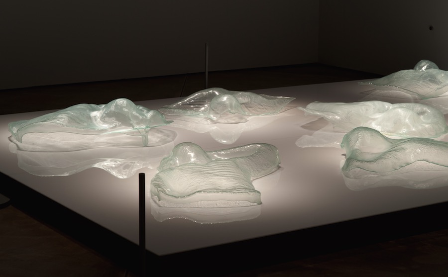 CRT Revisited, 2015 — slumped glass sculptures on 8 ft. × 12 ft. platform — Shirley Klinghoffer