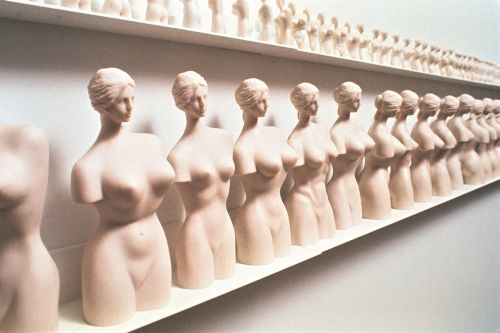 Venus Revisited Time Line 50–90s, 1994 — Cast stone, aluminum — Shirley Klinghoffer