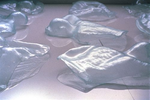 CRT-0981, 1998 — Slumped glass, detail from installation of 18 life-size forms — Shirley Klinghoffer